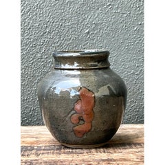 Vintage Glazed Ceramic Vase