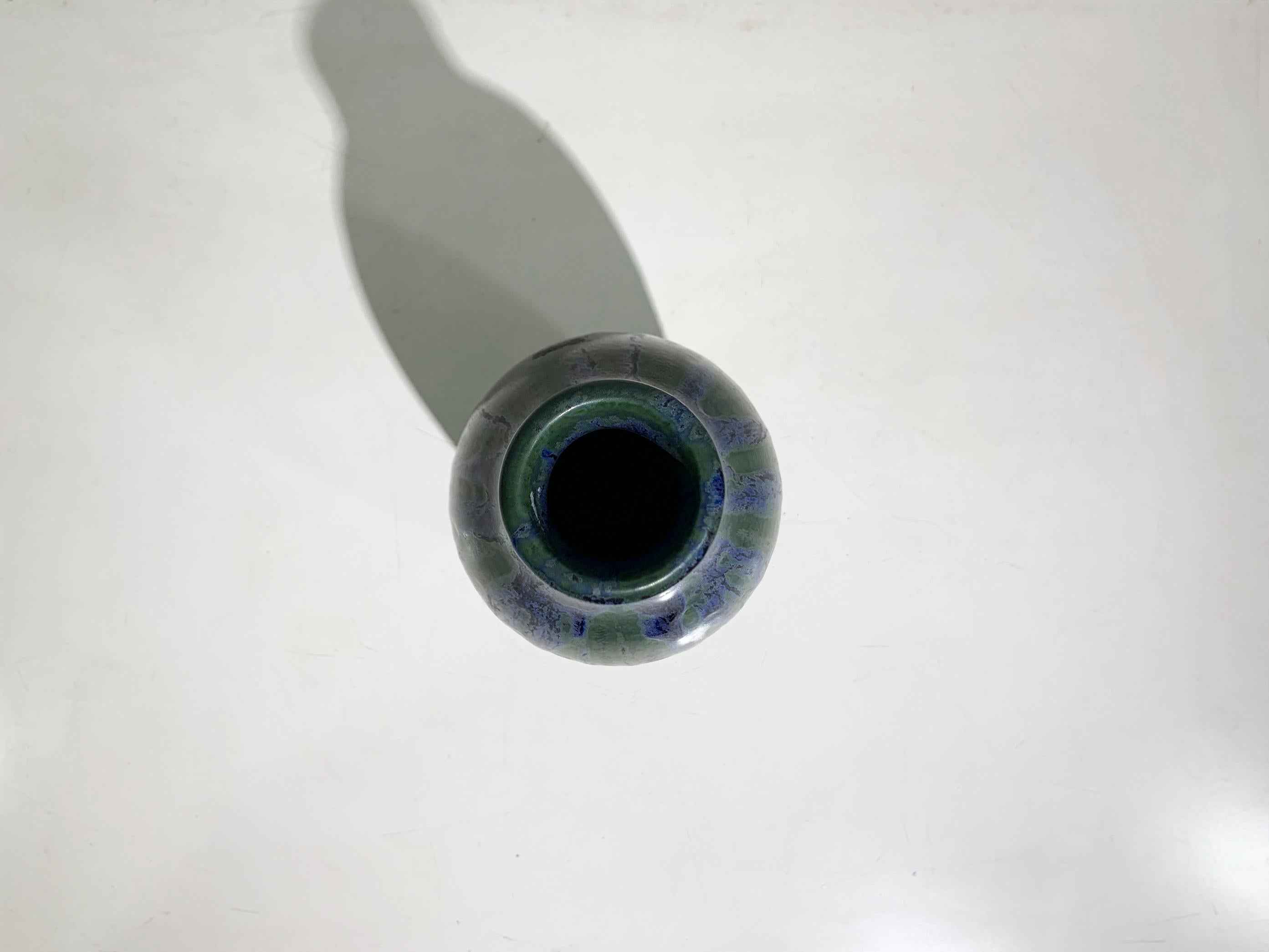 Vintage Glazed Ceramic Vase, Marked 