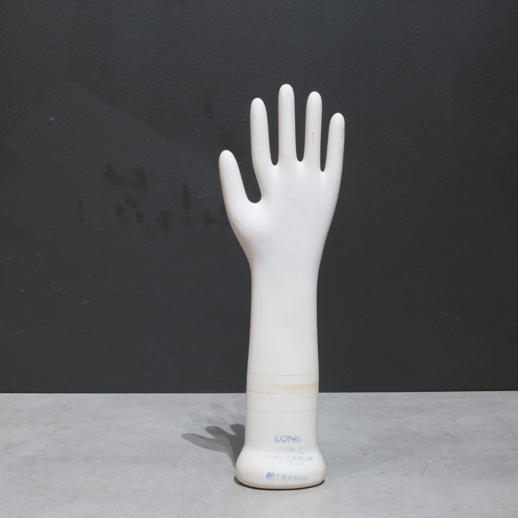 Vintage Glazed Porcelain Factory Rubber Glove Molds, c.1991 In Good Condition For Sale In San Francisco, CA