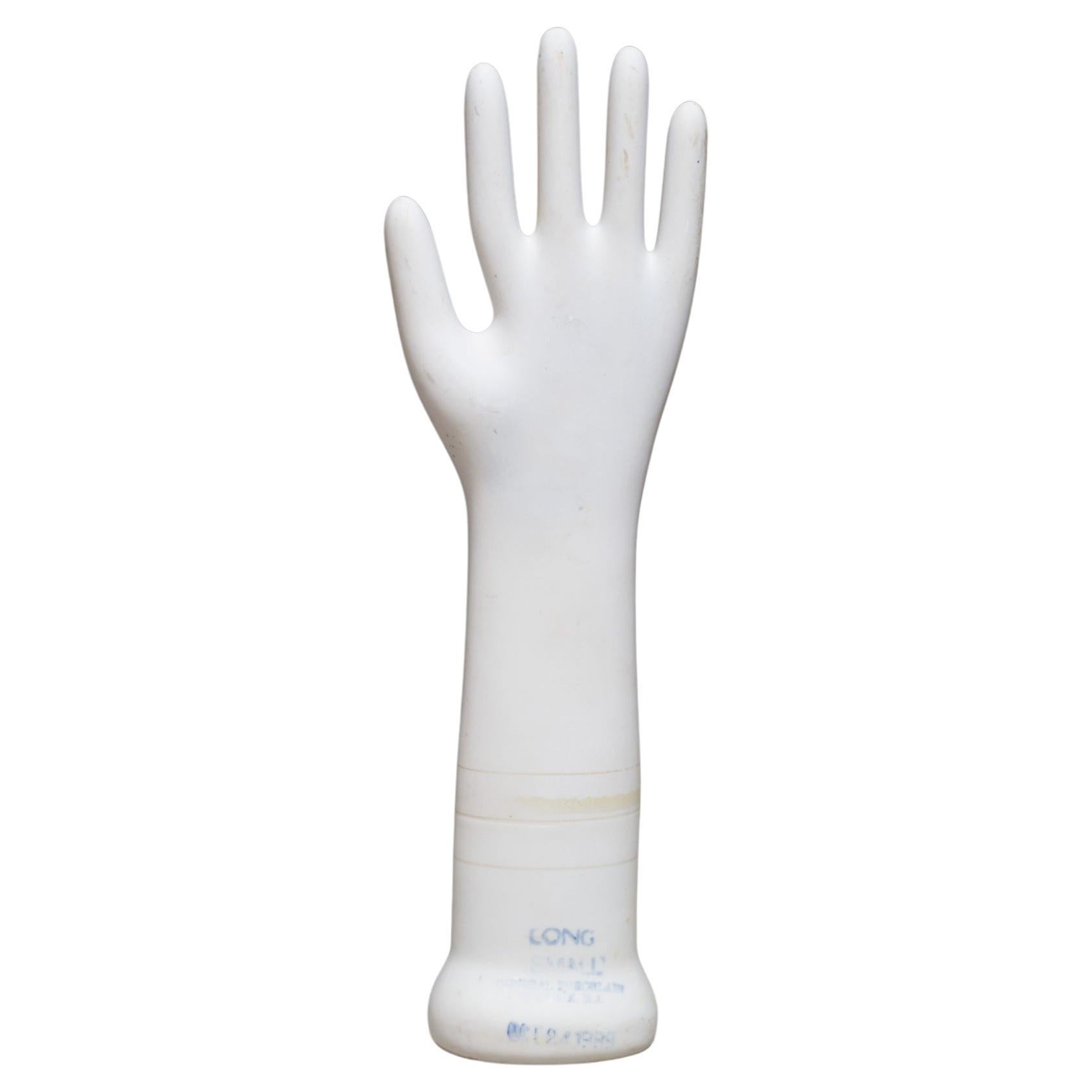 Vintage Glazed Porcelain Factory Rubber Glove Molds, c.1991 For Sale