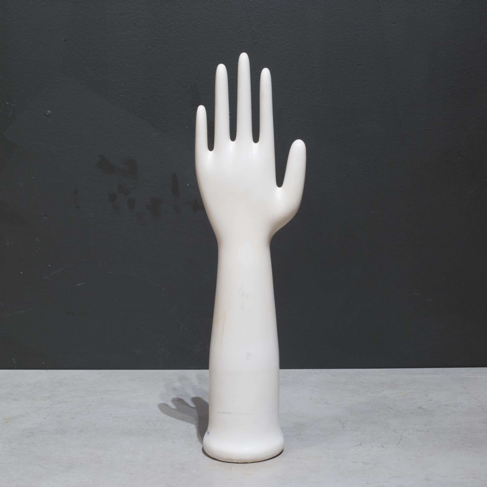Industrial Vintage Glazed Porcelain Factory Rubber Glove Molds, c.1992  (FREE SHIPPING) For Sale