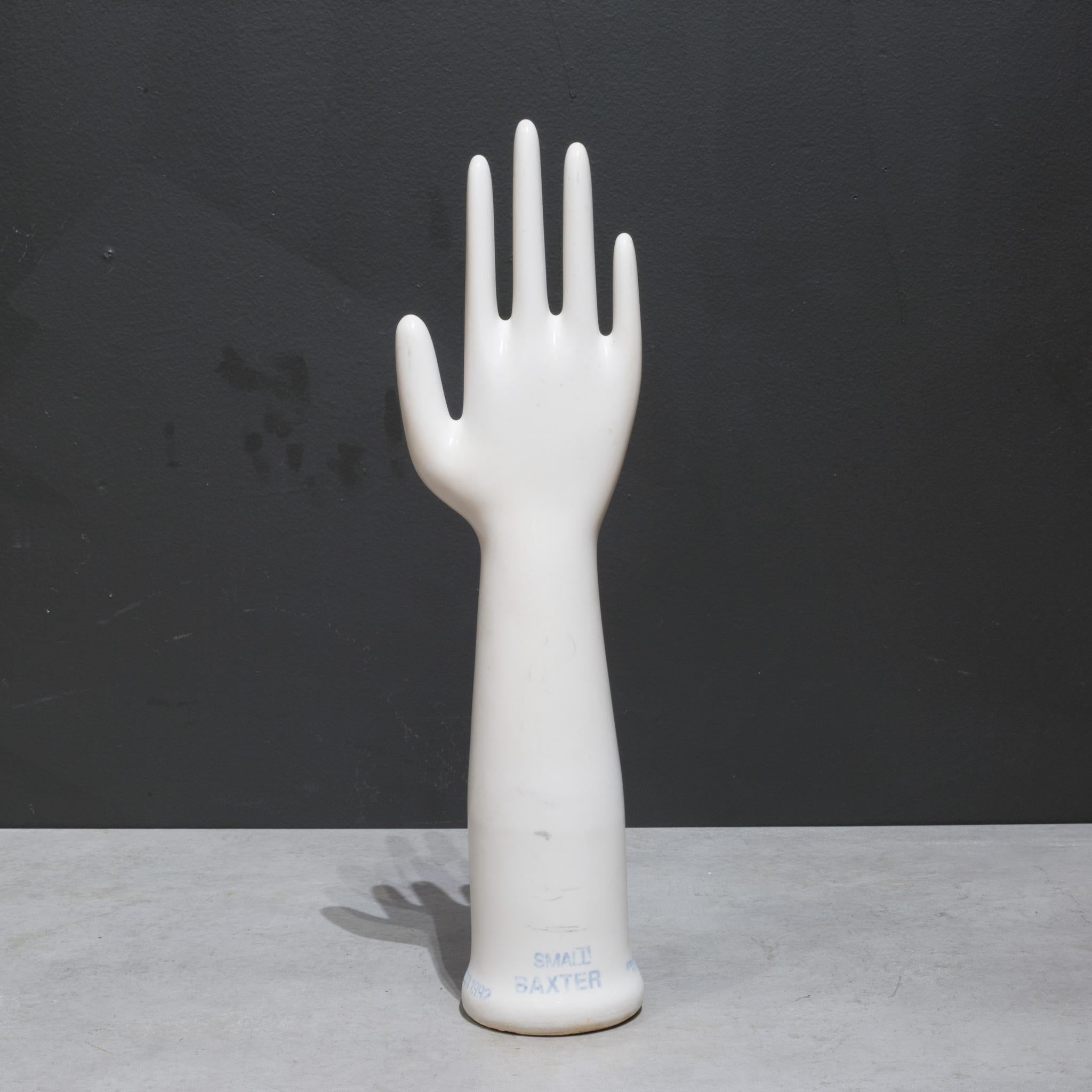 20th Century Vintage Glazed Porcelain Factory Rubber Glove Molds, c.1992  (FREE SHIPPING) For Sale