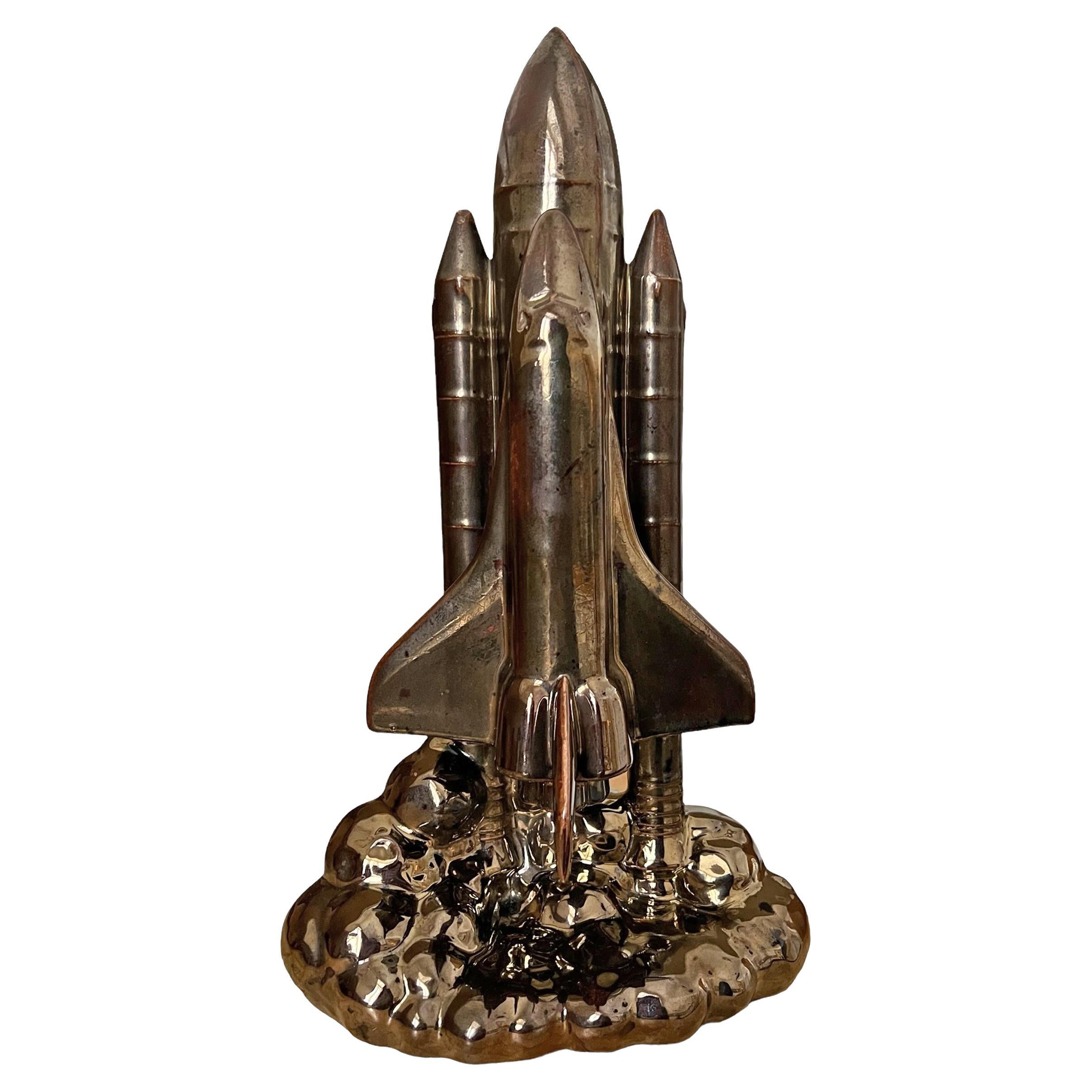 Space Shuttle-Skulptur aus glasiertem Porzellan, Vintage im Angebot