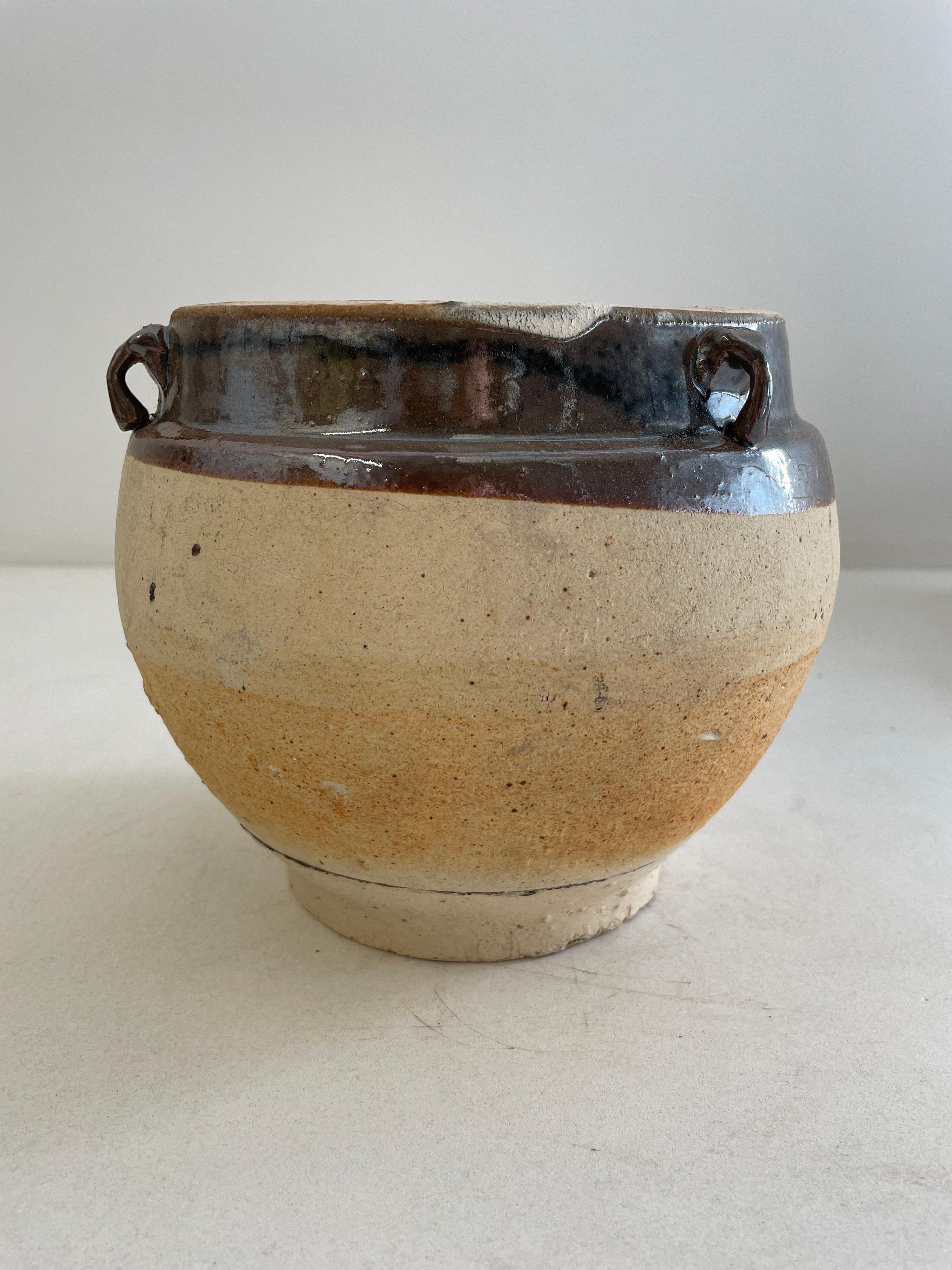 vintage brown glazed pottery