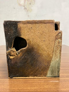 Vintage Glazed Pottery Sculpture Vase