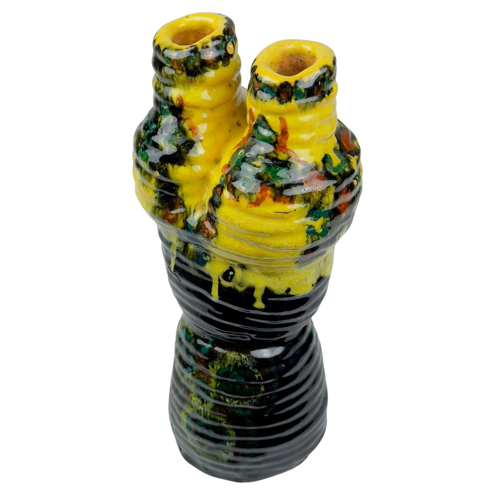 Vintage glazed pottery vase, Yugoslavia 1970s