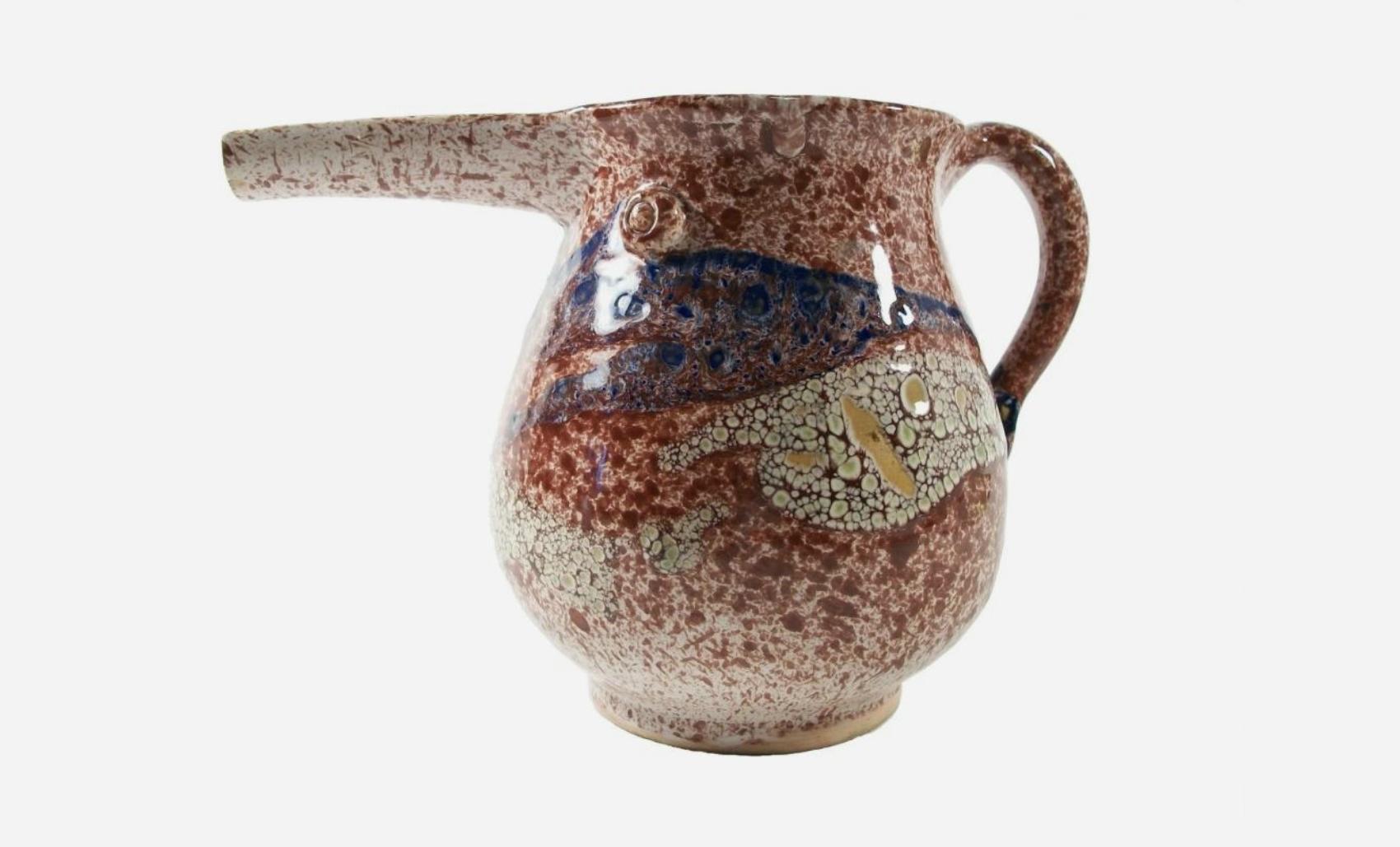 Moderne Pichet en forme d'oiseau Vintage Glazed Studio Pottery - Non signé - Fin du 20ème siècle en vente