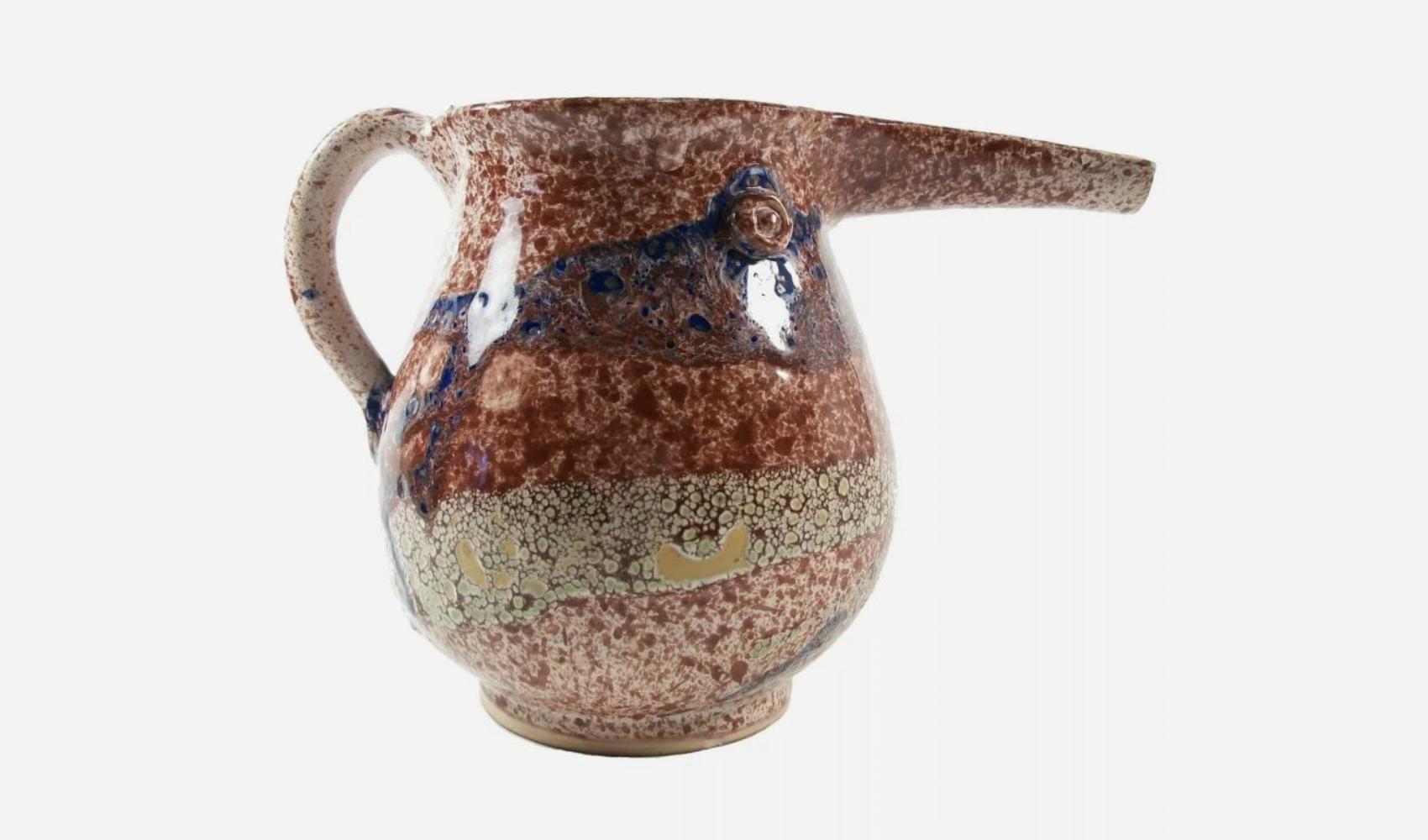 Vernissé Pichet en forme d'oiseau Vintage Glazed Studio Pottery - Non signé - Fin du 20ème siècle en vente
