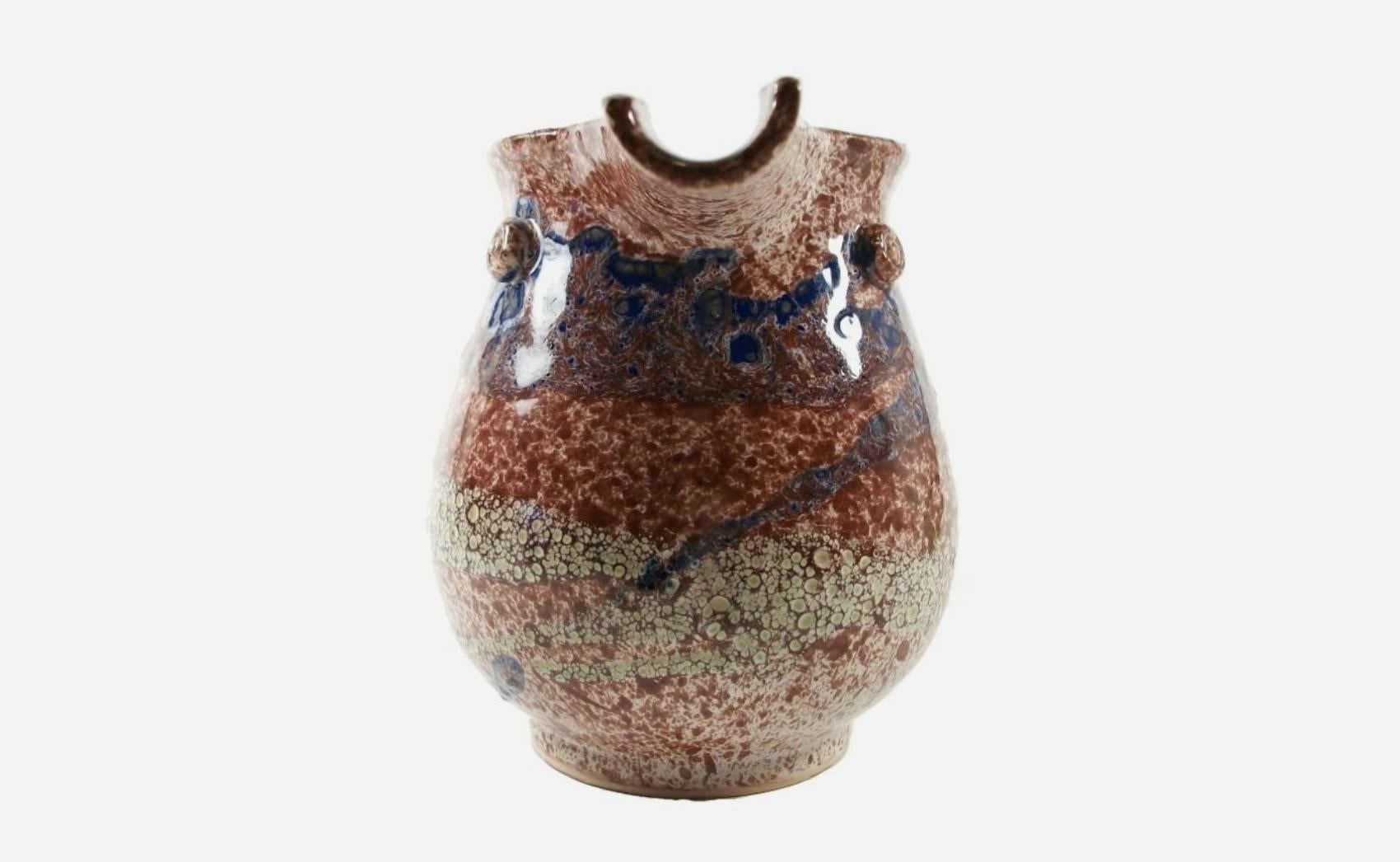 20ième siècle Pichet en forme d'oiseau Vintage Glazed Studio Pottery - Non signé - Fin du 20ème siècle en vente