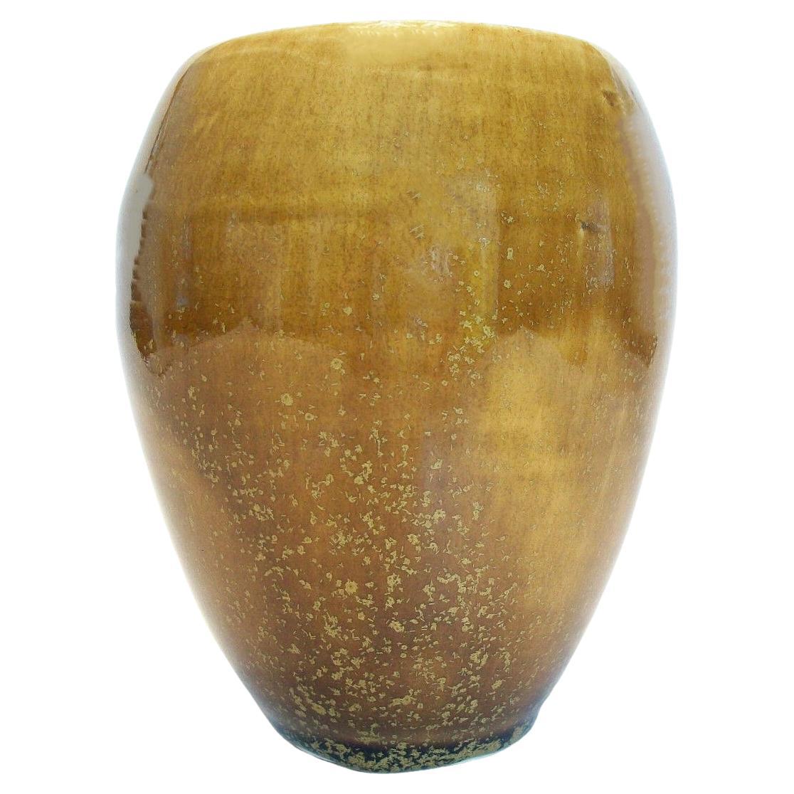 Vintage Glazed/Thrown Studio Pottery Vase - Signed - Canada - Late 20th Century For Sale