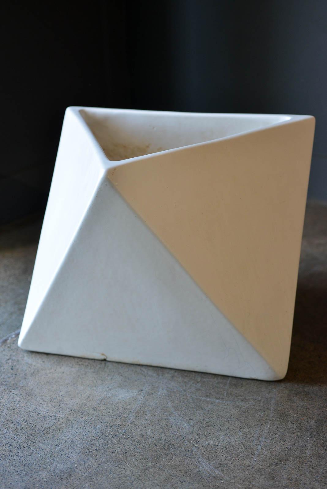 Vintage Glazed Trapezoid Studio Ceramics Planter, ca. 1970 For Sale 1