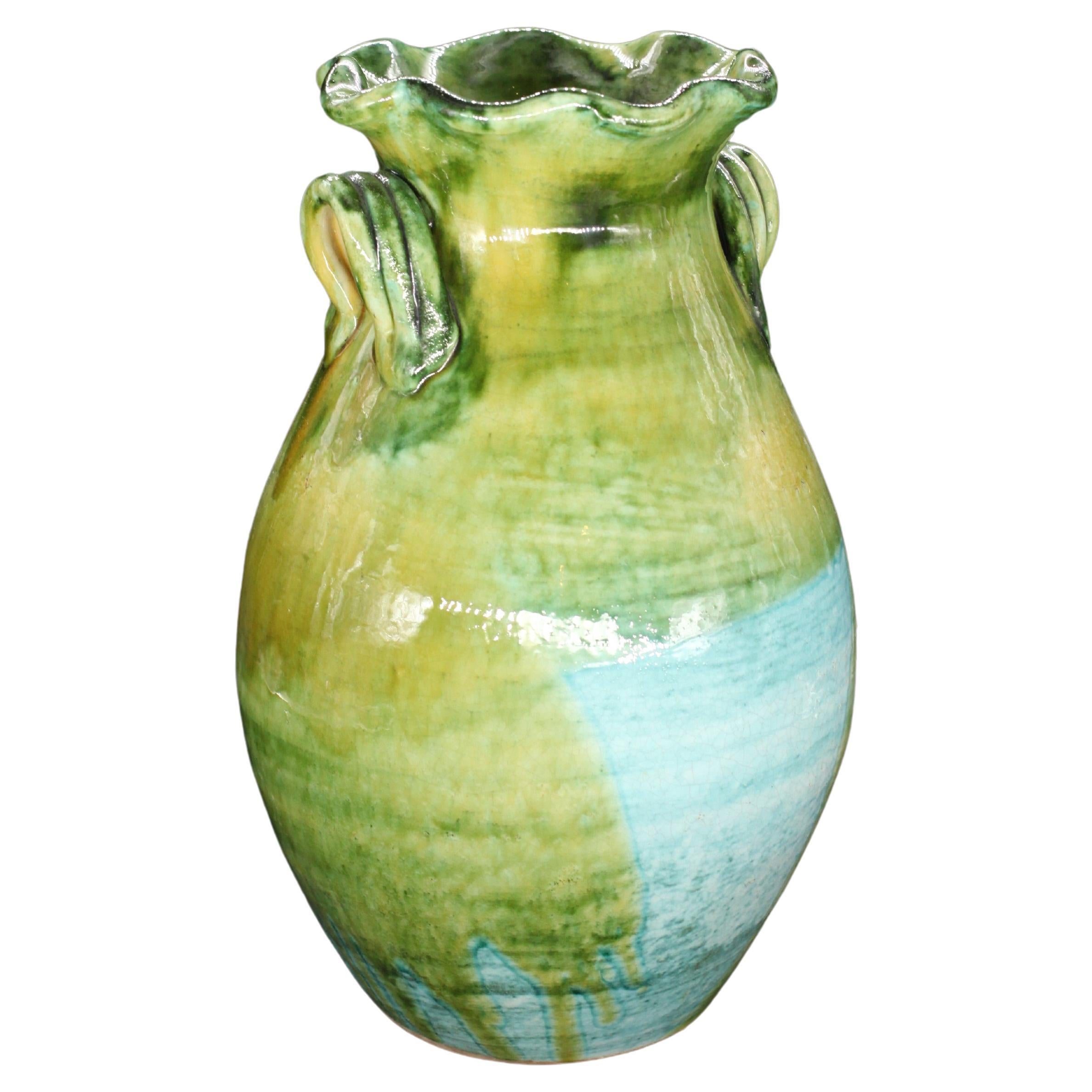 Glasierte Vietri-Vase, Vintage im Angebot
