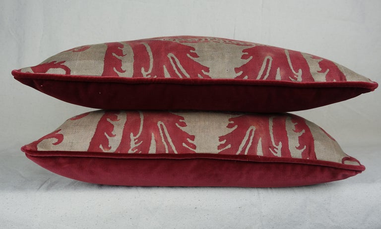 Baroque Vintage Glicine Patterned Fortuny Pillows, Pair For Sale