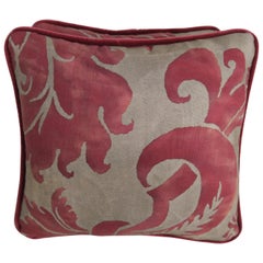 Vintage Glicine Patterned Fortuny Textile Pillows, Pair