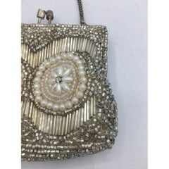 Bolso vintage de purpurina en plata