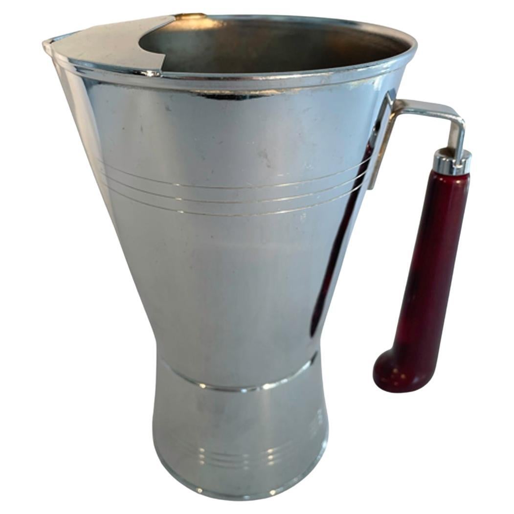 Brocca da bar vintage Glo-Hill Chrome con manico in bachelite rosso