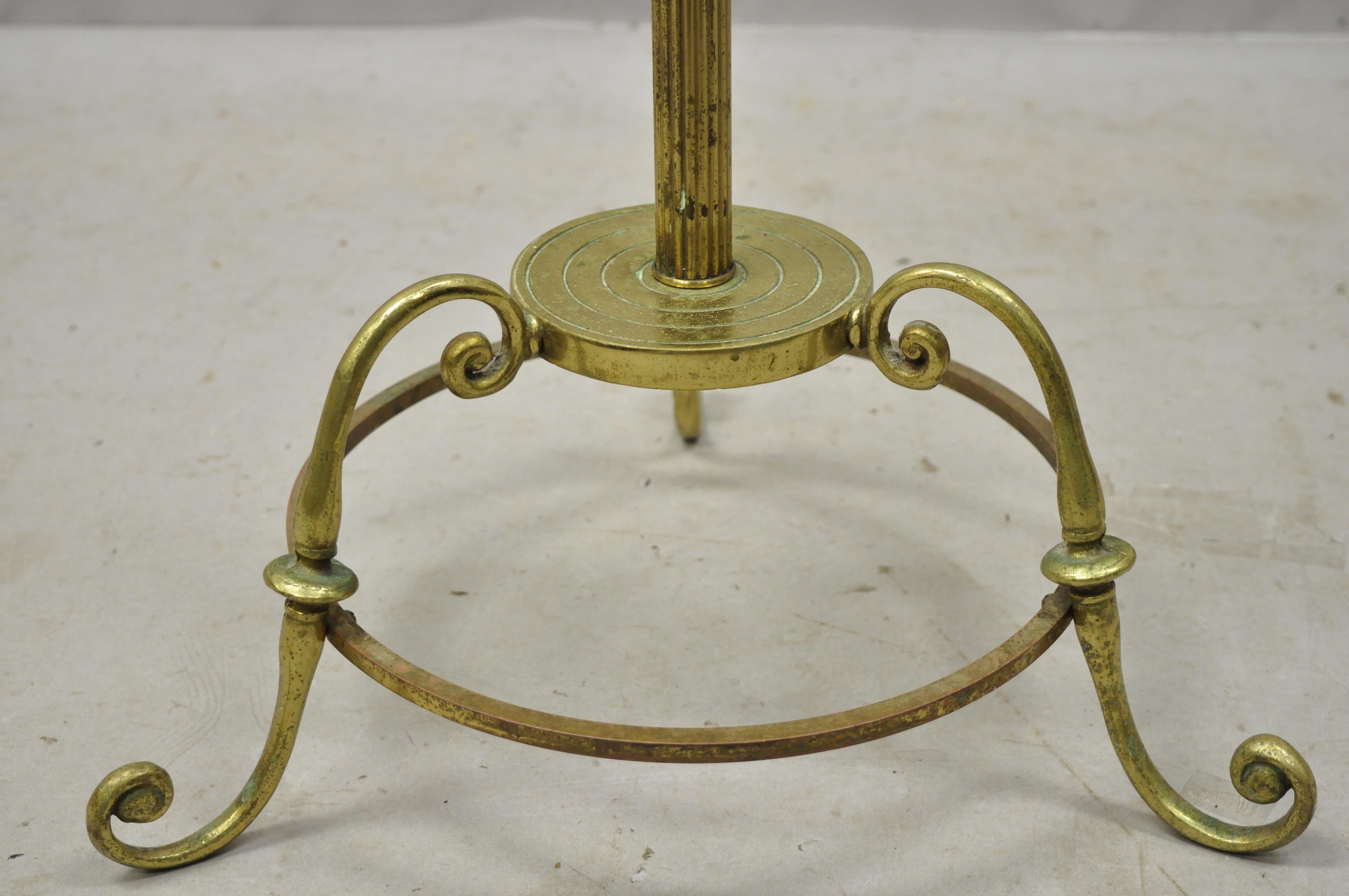 Vintage Glo-Mar Brass Cannonball Art Deco Gentlemans Suit Clothing Valet Stand 1