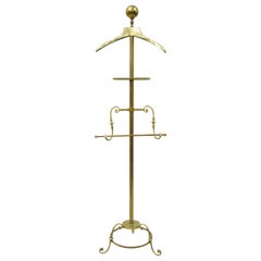 Vintage Glo-Mar Brass Cannonball Art Deco Gentlemans Suit Clothing Valet Stand