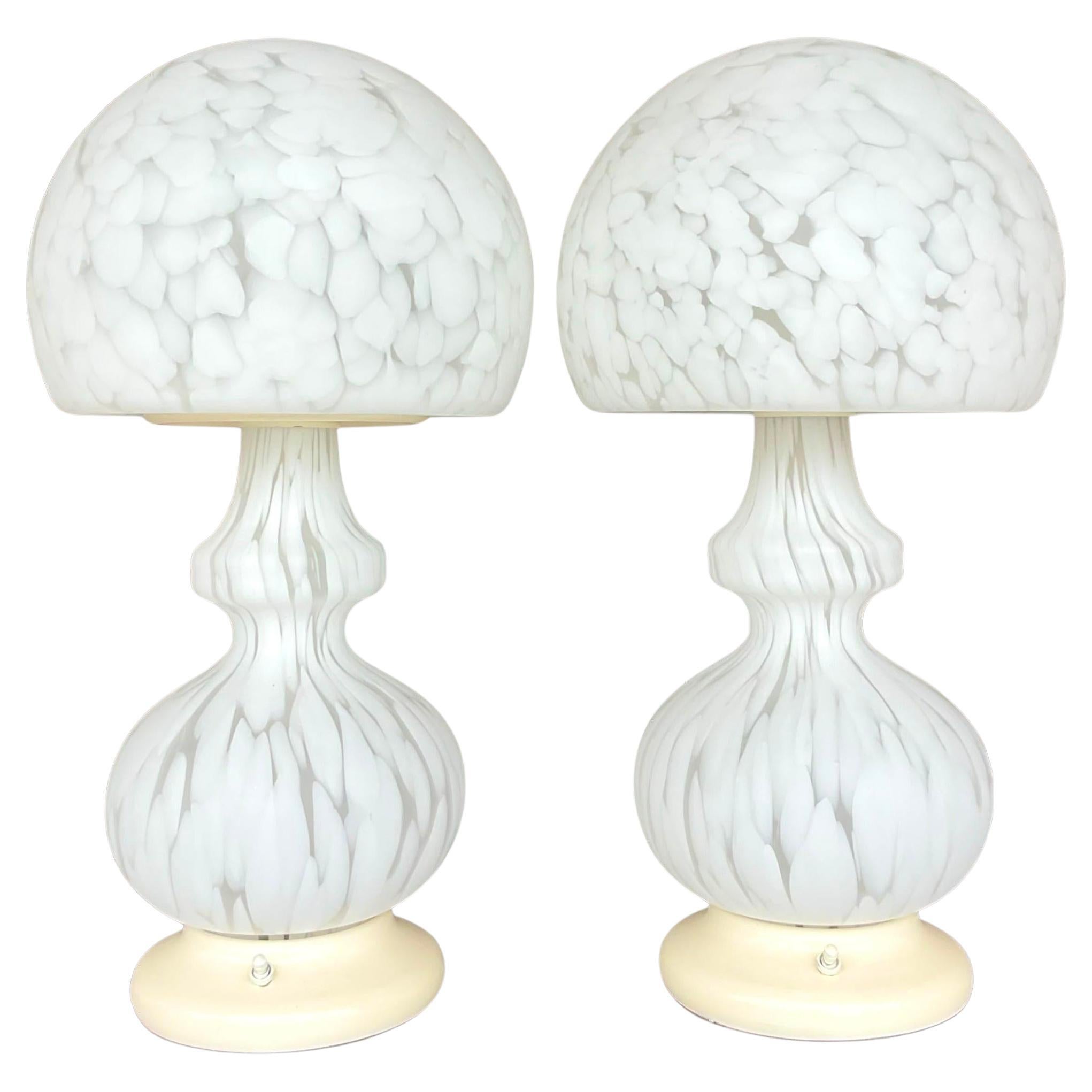 Vintage Globe Lamps After Murano for Someroso for Laurel Lighting - a Pair
