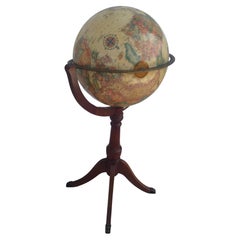 Vintage Globe on Regency Pedestal Stand