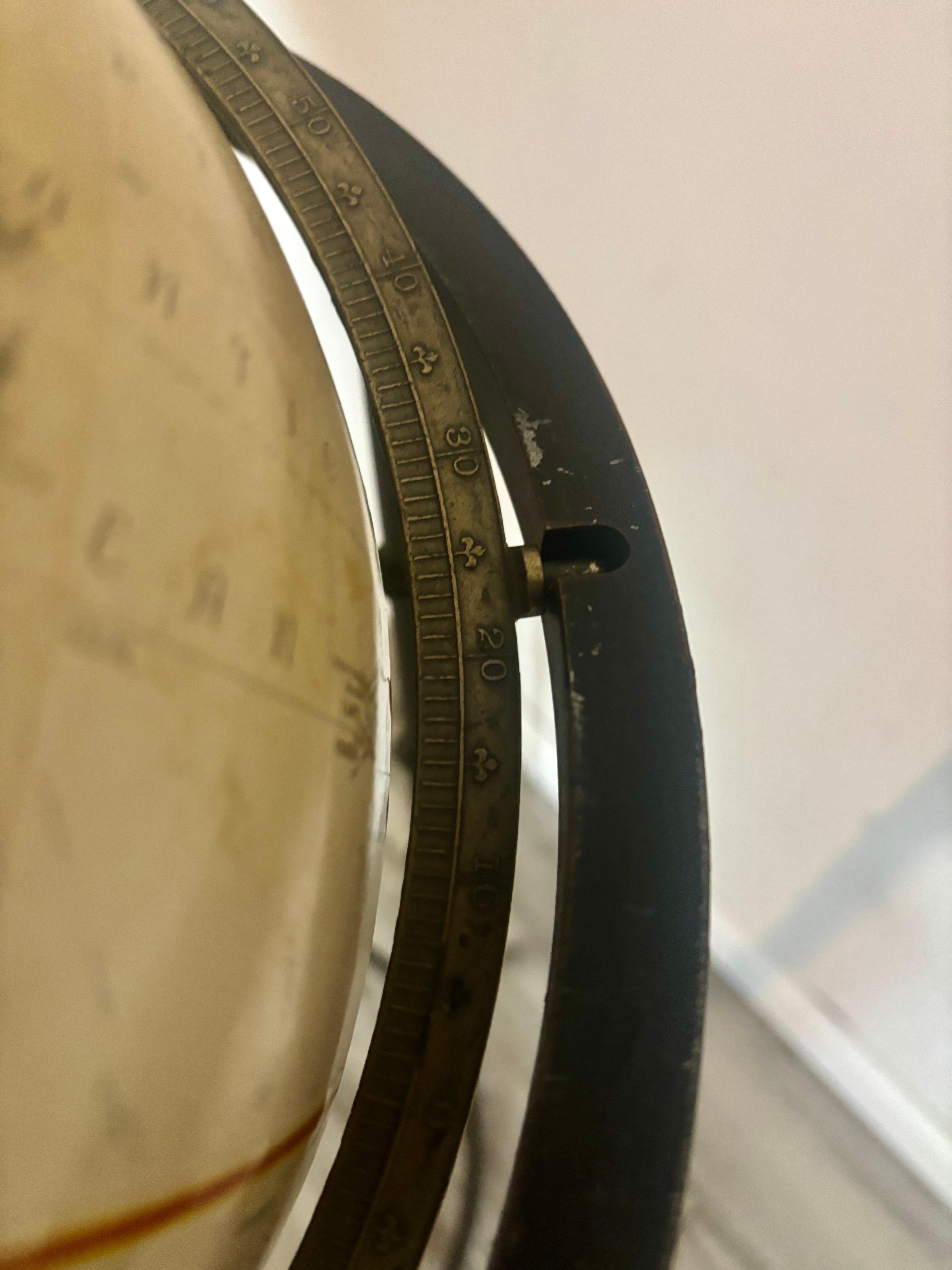 Vintage Globe with Wrought Iron Stand For Sale 2
