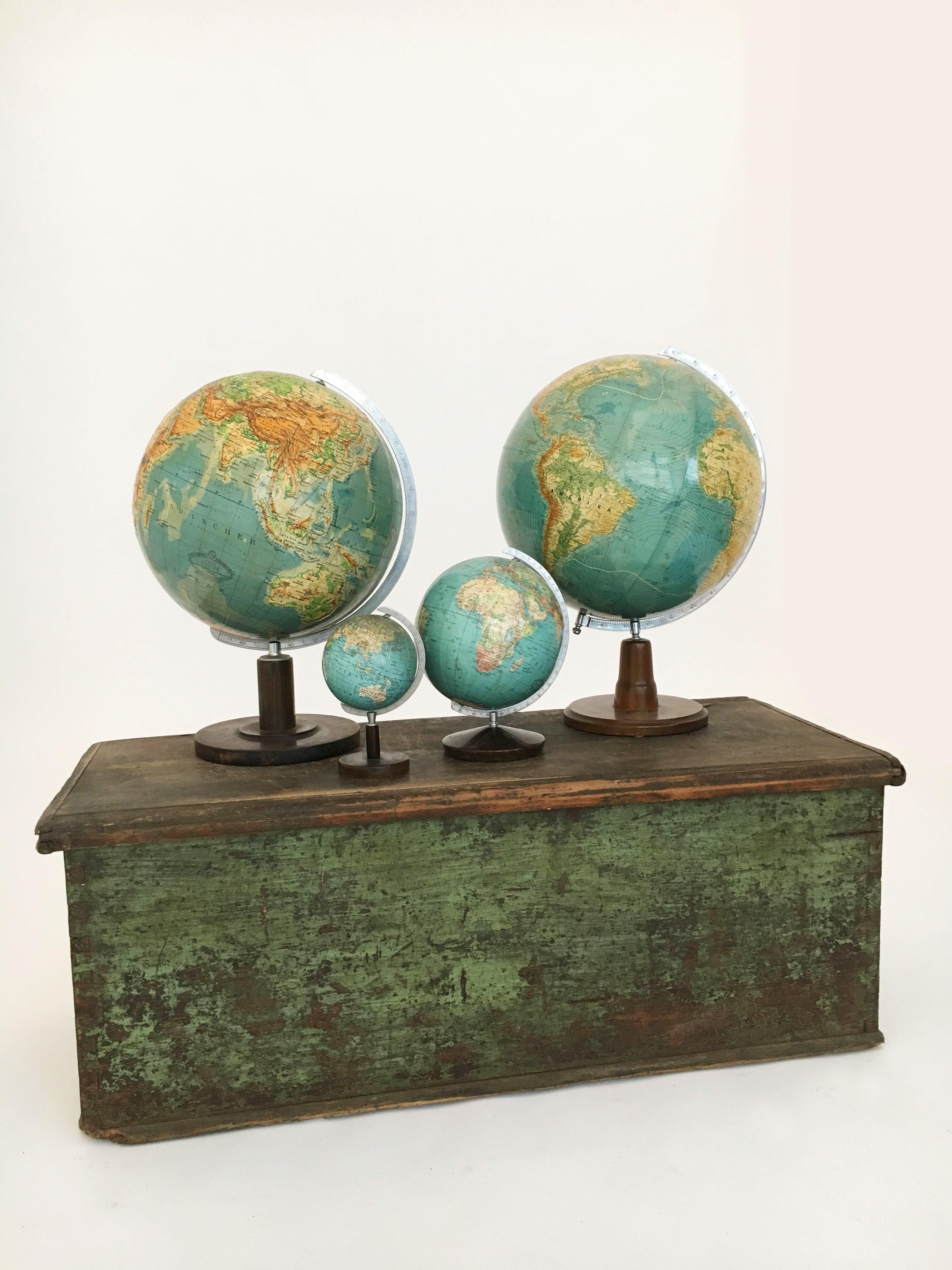 Vintage Globes Collection, Set of Four, Germany, 1930s For Sale 2