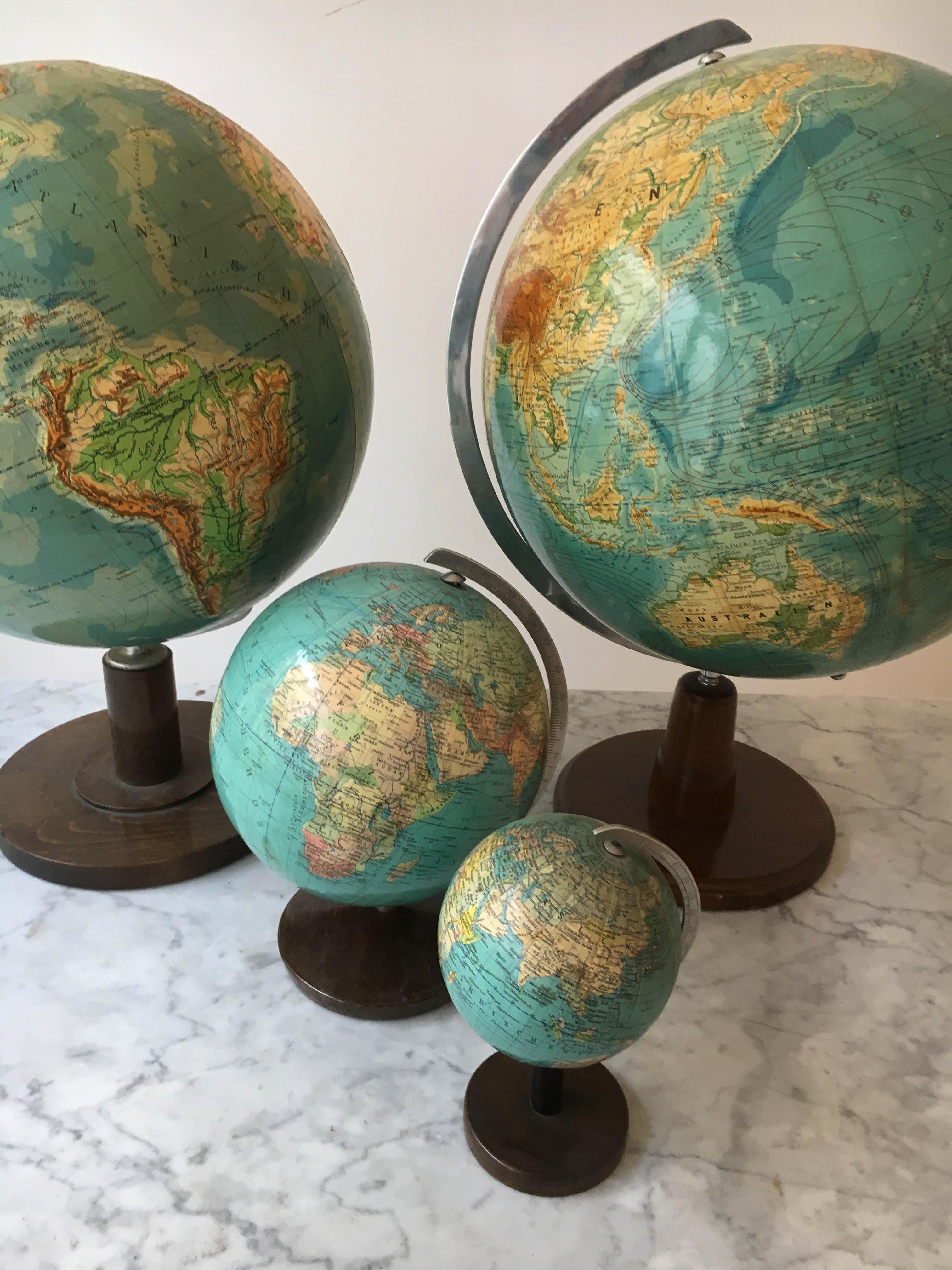 Vintage Globes Collection, Set of Four, Germany, 1930s For Sale 3