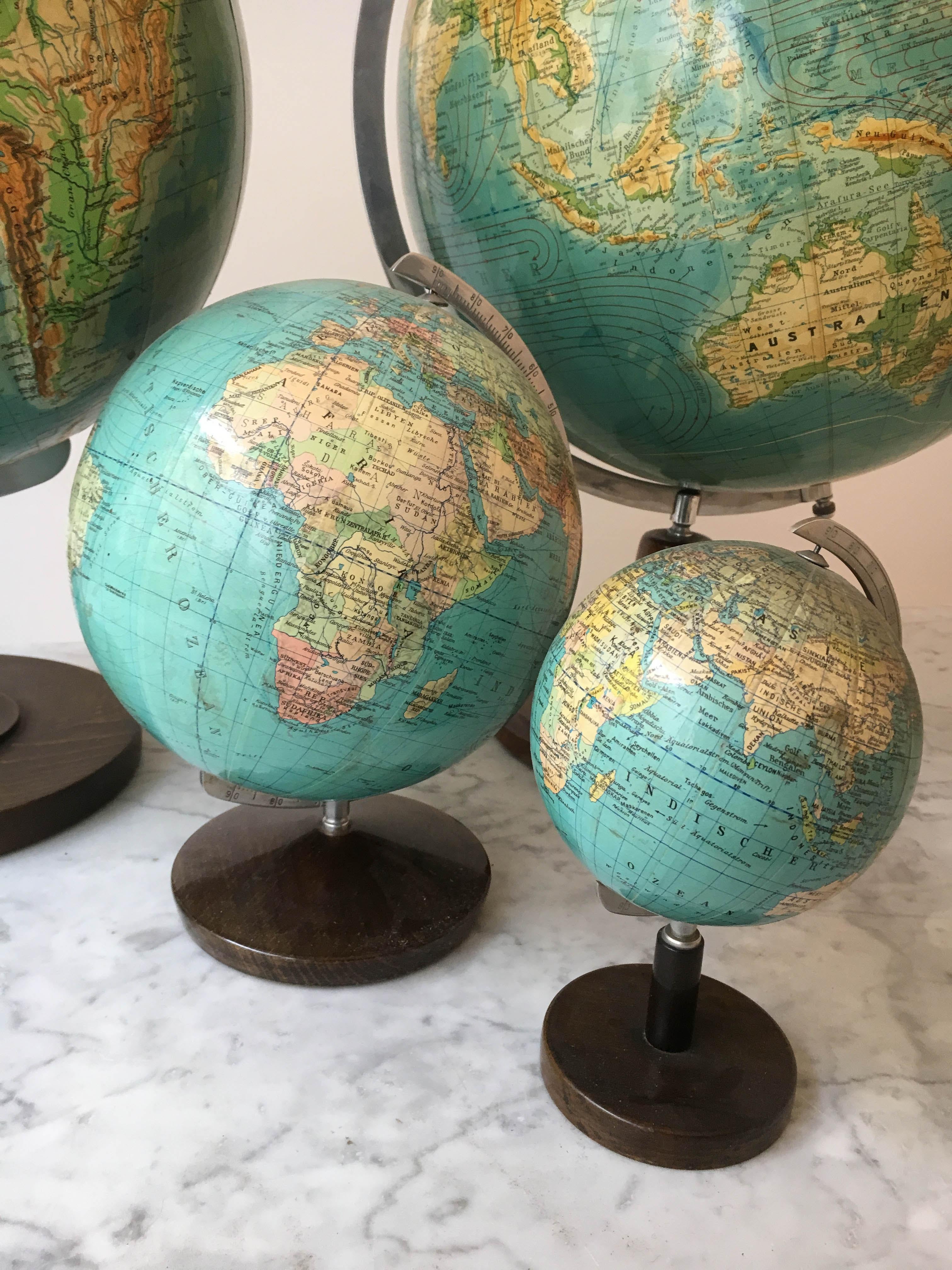 Vintage Globes Collection, Set of Four, Germany, 1930s For Sale 4