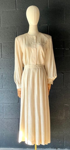 Vintage Gloria Sachs - Set di camicetta e gonna in due pezzi