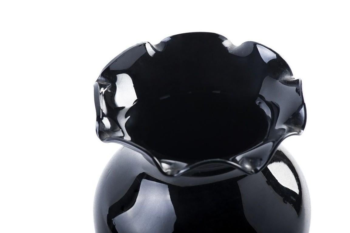 black glass vase vintage