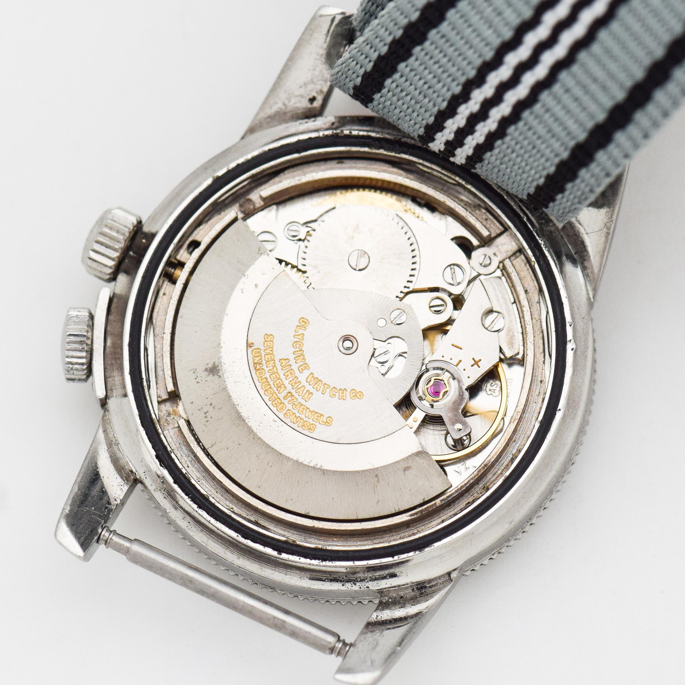 Vintage Glycine Airman Stainless Steel Watch, 1960s 3