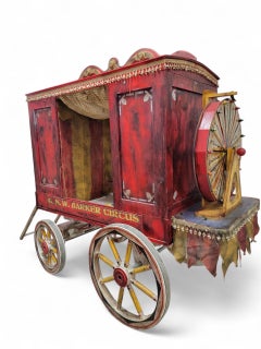 Vintage G.N.W. Barker Circus Wagon – Red & Gold Wooden Collectible