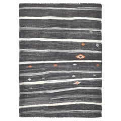 Hair de chèvre vintage  Kilim 6'3''x8'6''