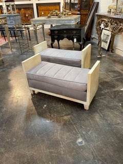 Vintage Goat Skin Covered Benches