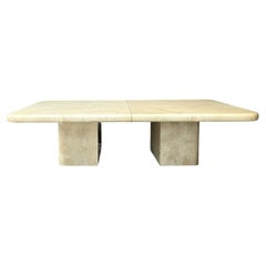 Vintage Goatskin Extendable Dining Table