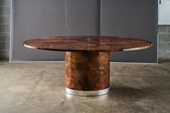 Vintage Goatskin Oval Dining Table