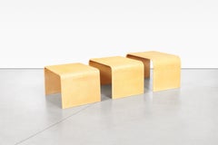 Vintage Goatskin "Waterfall" Nesting Tables by Aldo Tura