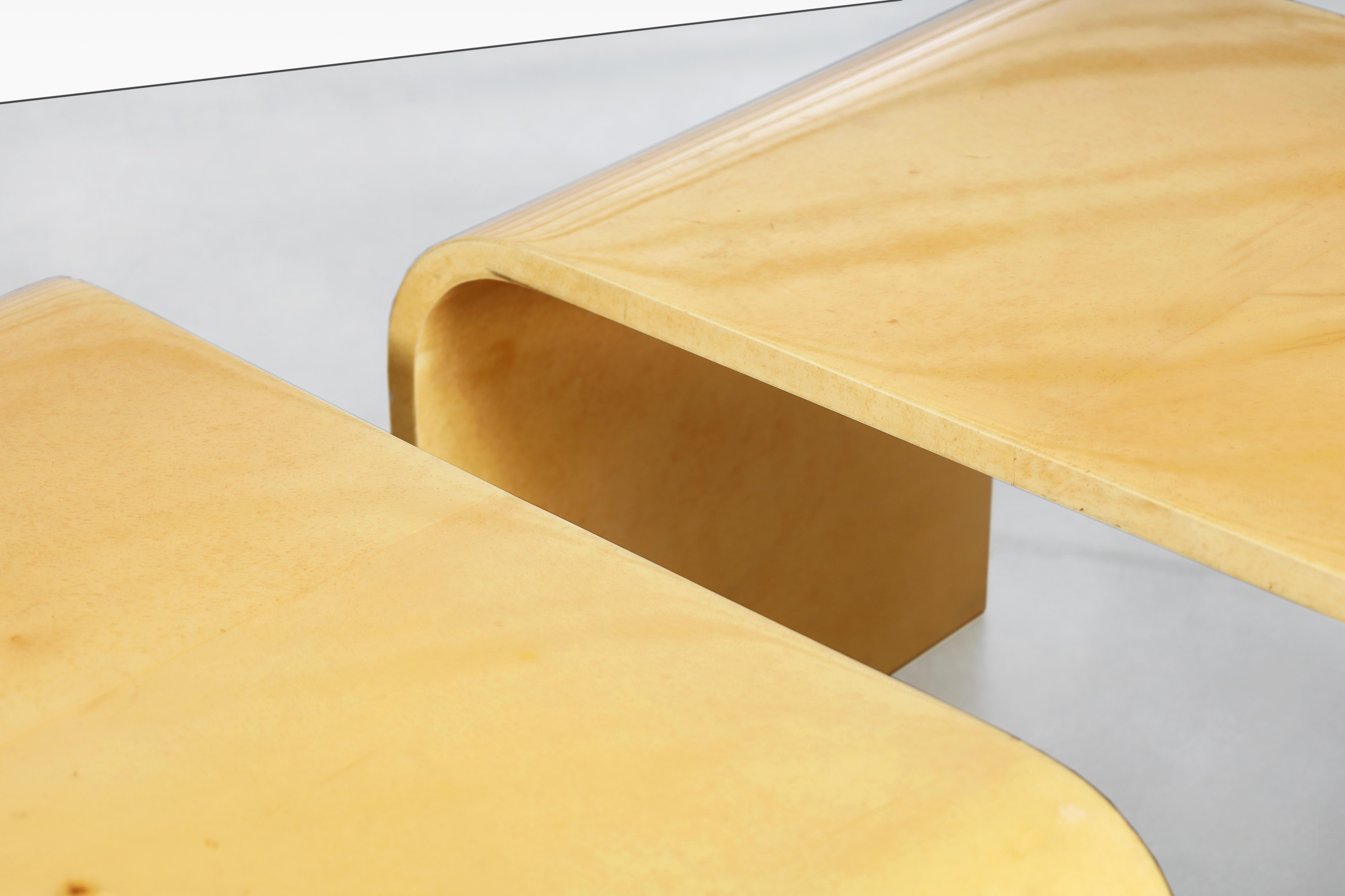 Cuir de chèvre Tables gigognes vintage en peau de chèvre 
