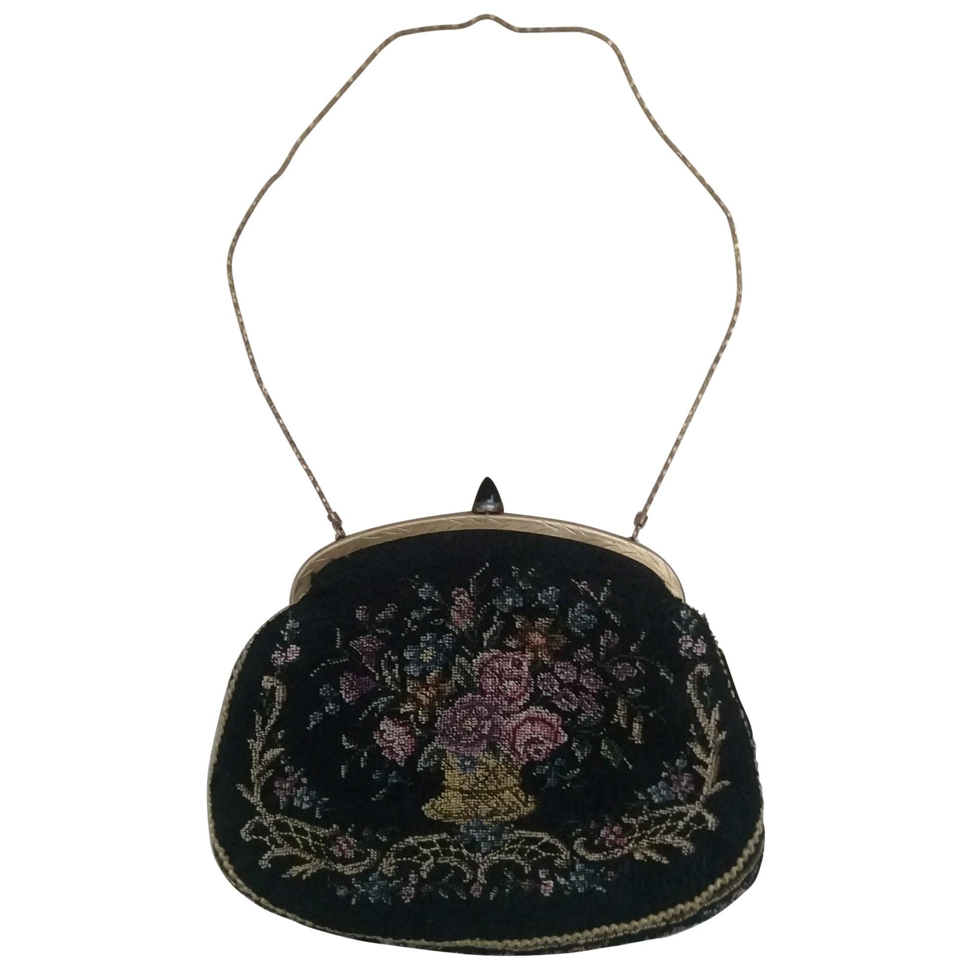 Vintage Gobelin Clutch Handbag, circa 1930 For Sale