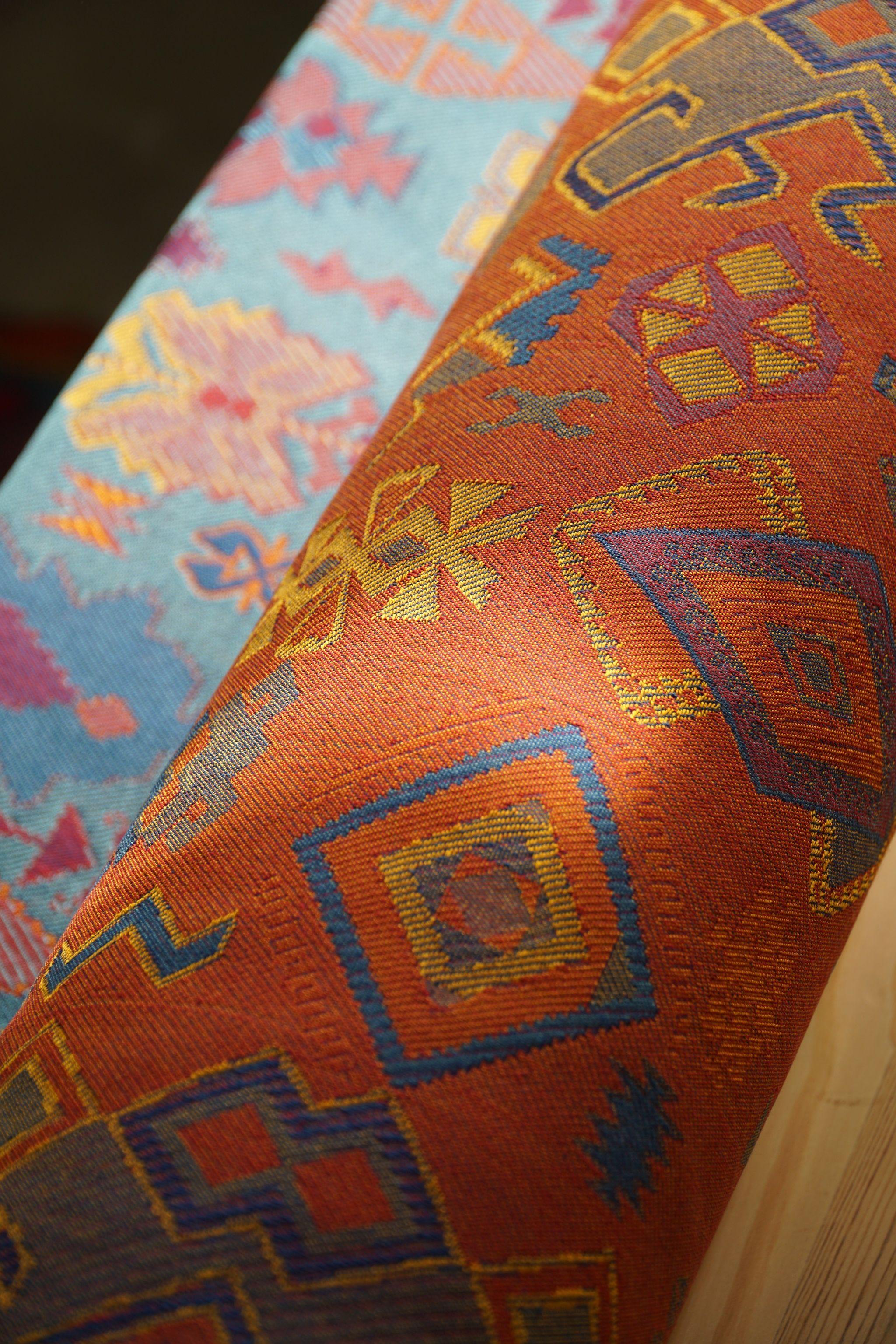 Vintage Gobelin Upholstery Fabric in Various Blue & Red Colors, Late 20th C For Sale 1