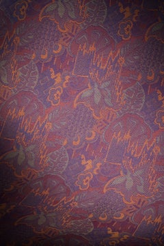 Vintage Gobelin Upholstery Fabric in Various Purple & Orange Colors, Late 20th C