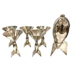 Vintage Godinger (SIGNED) Rocket Ship Martini Set