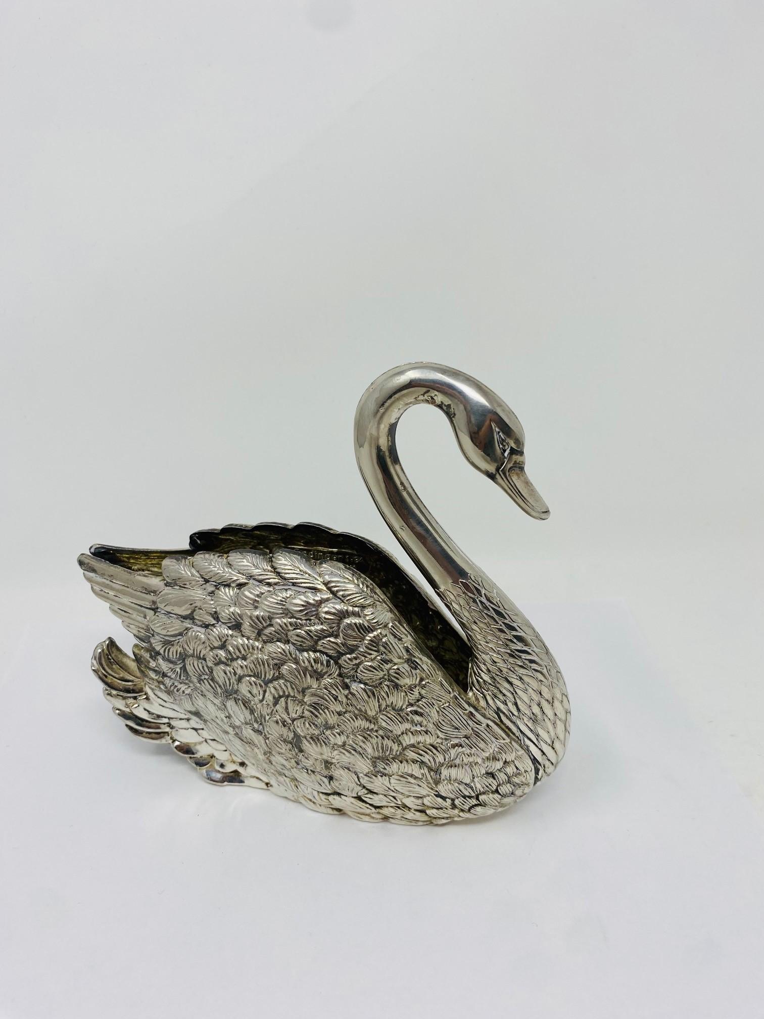 Vintage Godinger Silver Plated Swan Letter Holder Made in Italy In Good Condition For Sale In San Diego, CA