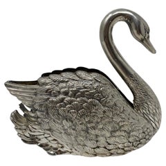 Vintage Godinger Silver Plated Swan Letter Holder Made in Italy (Porte-lettres en forme de cygne plaqué argent)