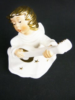 Vintage Goebel Angel with Mandolin Candle Holder - Figure 42 447 12 - 1H15