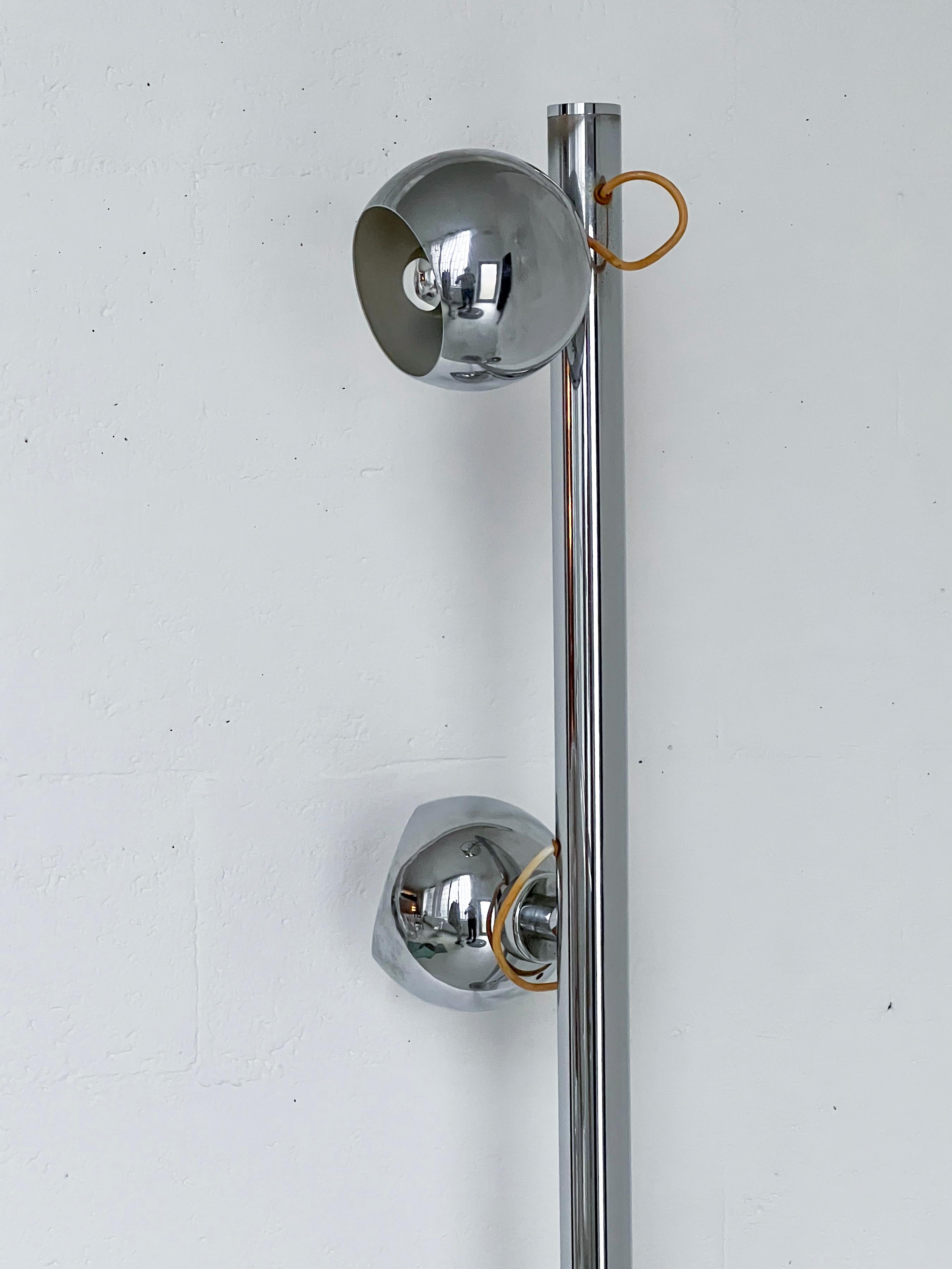 Mid-20th Century Vintage Goffredo Reggiani floor lamp in chromed metal, Italian Space Age, 1960s For Sale
