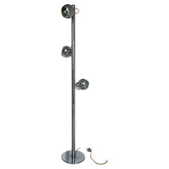 Vintage Goffredo Reggiani floor lamp in chromed metal, Italian Space Age, 1960s