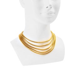 Vintage Gold 5 Strand Graduated Snake Chain, circa 1990s