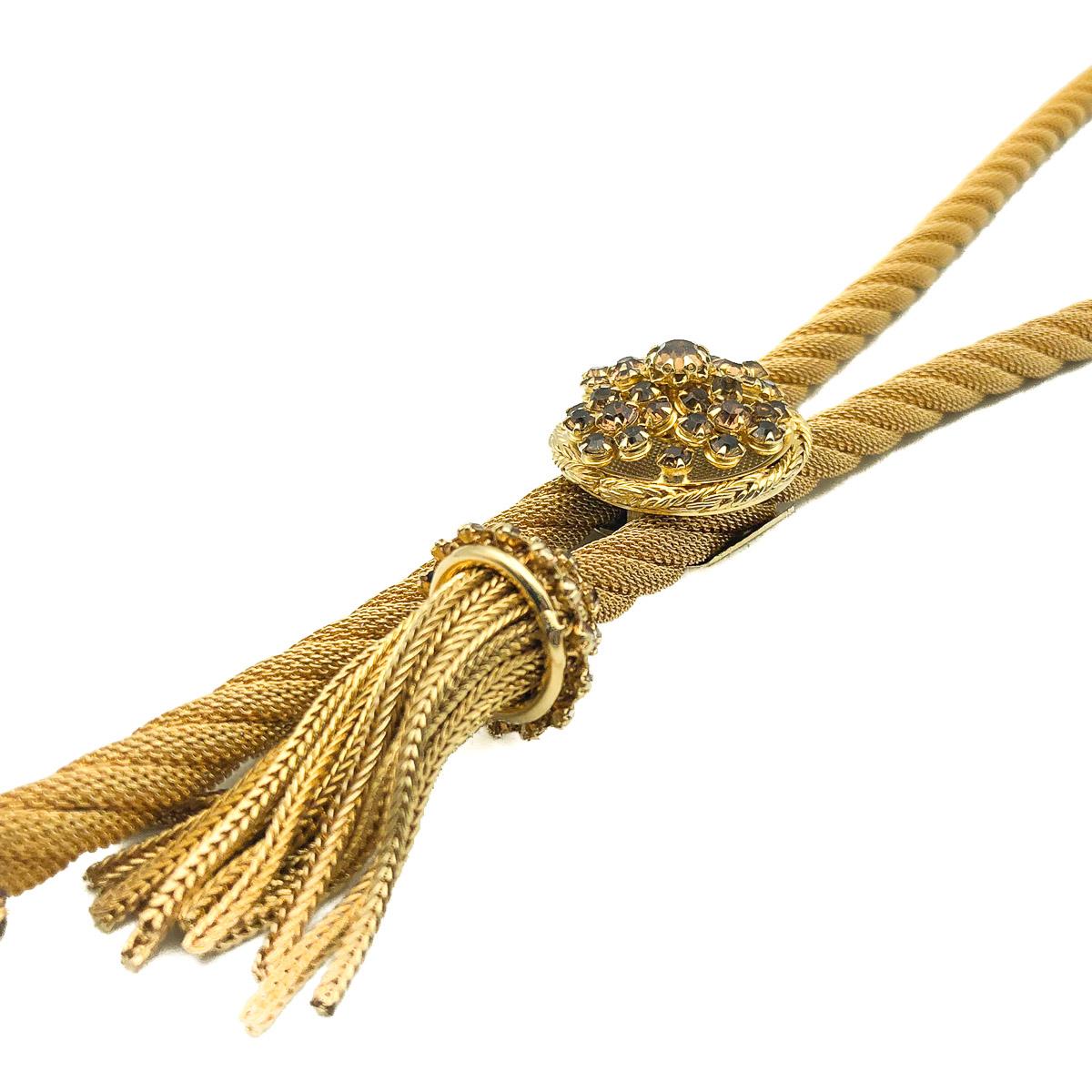 vintage gold tassel necklace