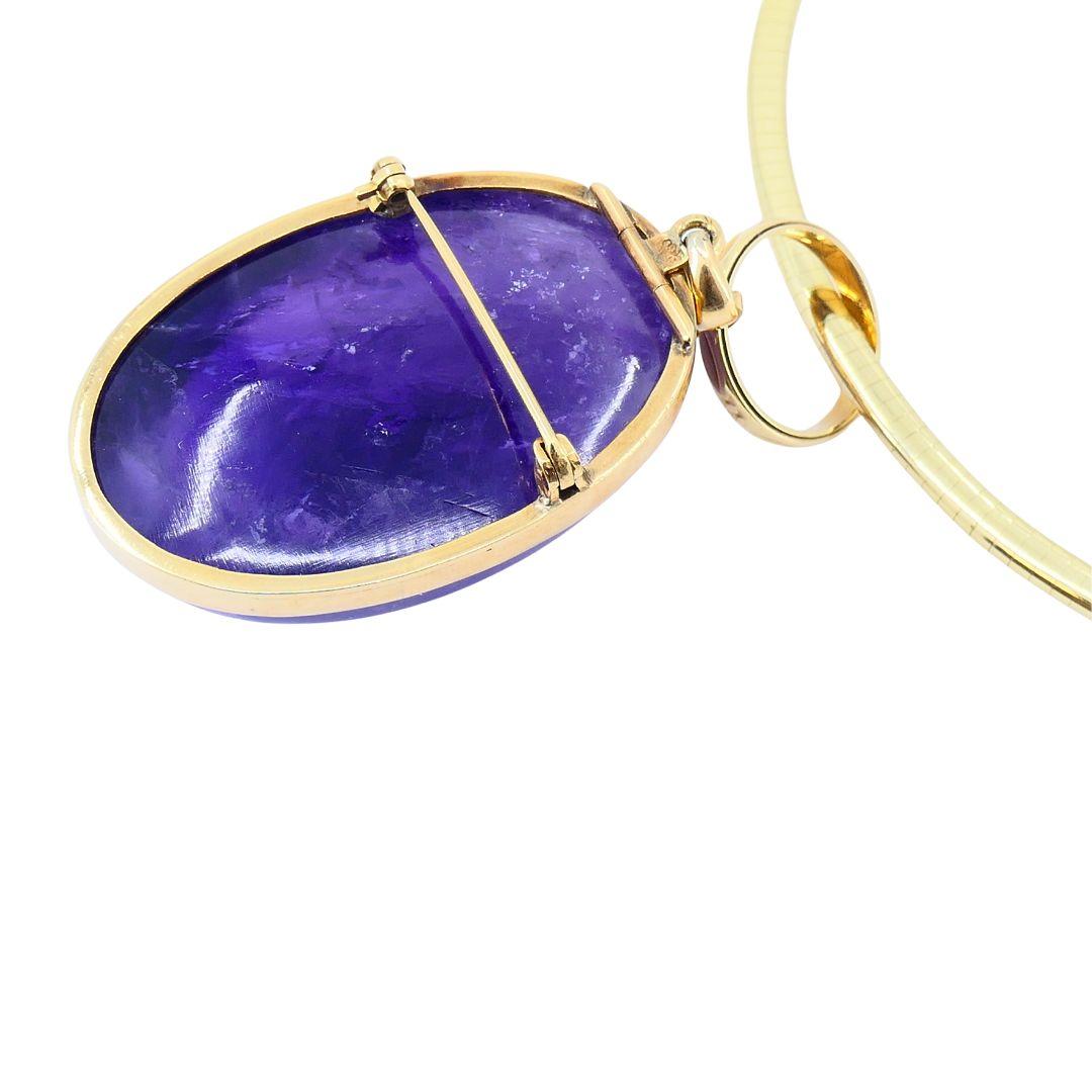 Vintage Gold Amethyst-Anhänger Halskette im Angebot 6